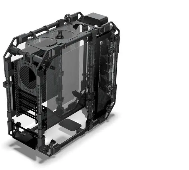 Alt view image 2 of 7 - Alphacool Apex Pro Skeleton Carbon Case (13758)