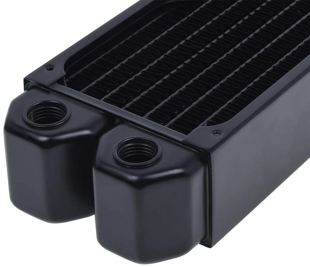 Alt view image 11 of 14 - Alphacool NexXxos XT45 Full Copper Radiator 240, 80mm x 3, Triple Fan, Black