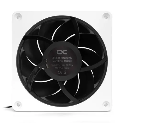 Alt view image 4 of 7 - Alphacool Apex Stealth Metal Fan 3000rpm White - 120x120x25mm (13825)