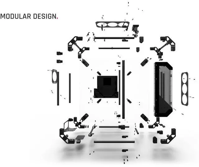 Alt view image 5 of 7 - Alphacool Apex Pro Skeleton Carbon Case (13758)