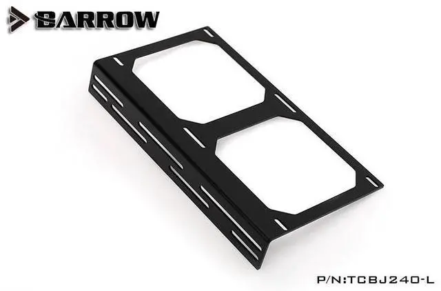 Alt view image 4 of 7 - Barrow 240mm Radiator "L" Bracket - Black (TCBJ240-L)