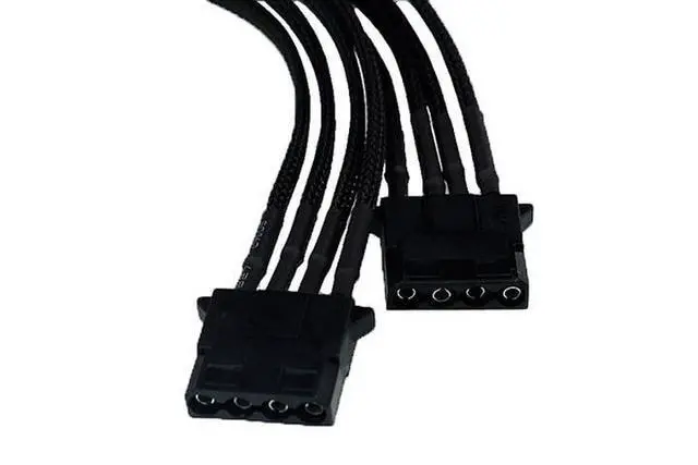 Alt view image 5 of 7 - Phobya 4-Pin Molex to 2x Molex Splitter Cable - 20cm | Black (81117)