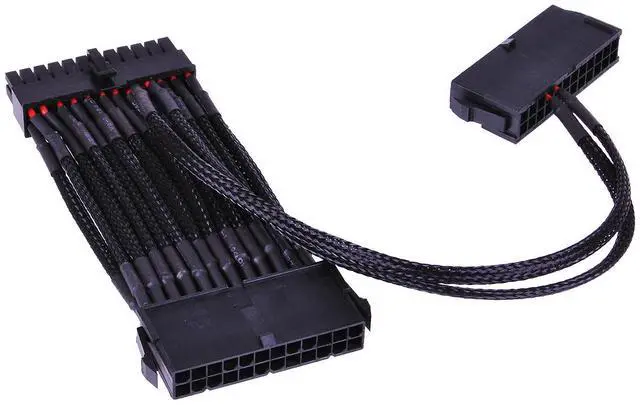 Alt view image 2 of 4 - Alphacool Dual 24-Pin Power Supply Starter Cable - 2x24-Pin to 1x24-Pin (18732)