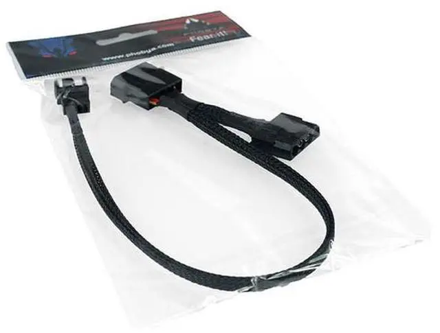 Alt view image 3 of 5 - Phobya 4-Pin Molex Passthrough to 4-Pin PWM Cable - 30cm | Black (81118)