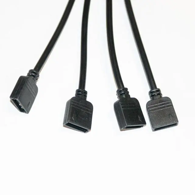 Alt view image 5 of 5 - ModMyMods 3-Pin Female Addressable RGB LED Strip 4-Way Splitter Cable - Black (MOD-0284)