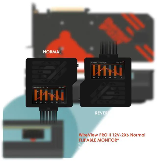 Alt view image 9 of 14 - Thermal Grizzly TG-WV-P2-H19N WireView Pro II GPU monitor normal TFT-IPS display 90° cable routing 12VHPWR GPU- Black