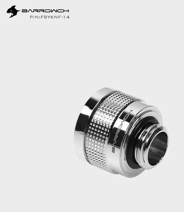 Alt view image 3 of 6 - Barrowch G1/4 14mm Rigid Hardtube Wolverine Anti-Sheeding Fitting- Silver (FBYKNF-14-Silver)