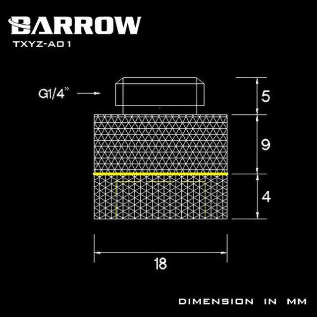 Alt view image 4 of 4 - Barrow G1/4" Male to Female Anti-Twist Rotary Adaptor Fitting - Silver (TXYZ-A01-Silver)