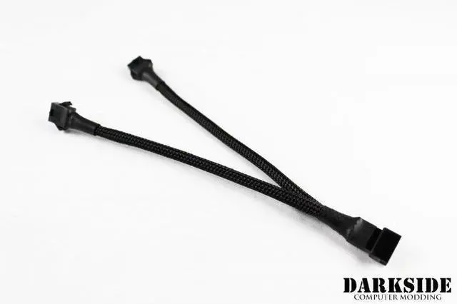 Alt view image 3 of 3 - DarkSide 6" RGB Y-Cable - Jet Black Sleeved (DS-0539)