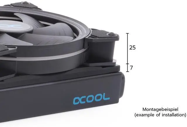 Alt view image 4 of 7 - Alphacool Shroud & Decoupling 140mm (7mm Thickness) Including 4x M3x37mm Screws, Silicone, Black (24831)