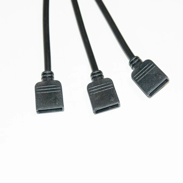 Alt view image 5 of 5 - ModMyMods 3-Pin Female Addressable RGB LED Strip 3-Way Splitter Cable - Black (MOD-0283)