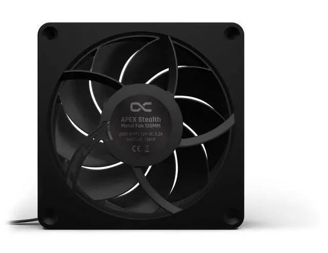 Alt view image 4 of 13 - Alphacool Apex Stealth Metal Fan 3000rpm Matte Black - 120x120x25mm (13823)