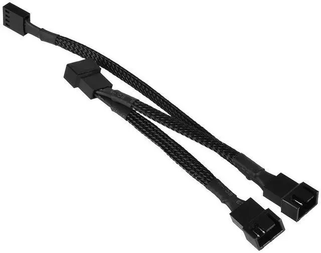 Alt view image 5 of 5 - Phobya 4-Pin PWM to 3x 4Pin PWM Breakout Cable - 40cm | Black (81123)