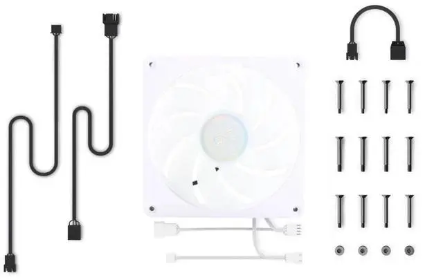 Alt view image 4 of 7 - Alphacool Apex Stealth Metal Aurora Fan 2000rpm White - 140x140x25mm (13788)