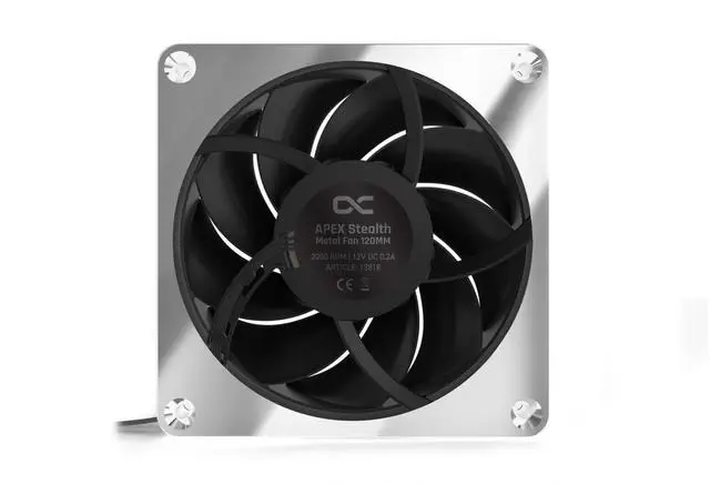 Alt view image 2 of 7 - Alphacool Apex Stealth Metal Fan 3000rpm Chrome - 120x120x25mm (13824)