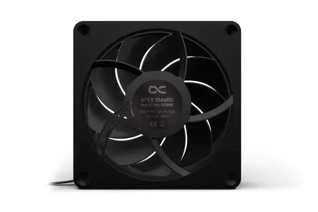 Alt view image 4 of 13 - Alphacool Apex Stealth Metal Fan 2000rpm Matte Black - 120x120x25mm (13819)
