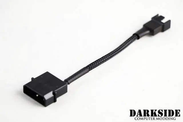 Alt view image 5 of 7 - Darkside 4-Pin Fan to 4-Pin Molex Adapter Cable Sleeved Jet Black (DS-1009)