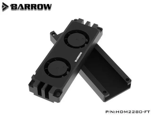Alt view image 5 of 7 - Barrow Premium 2280/22110 PCIE SATA M2 SSD Dual Fan Heatsink Cooler - Black (HDM2280-FT)