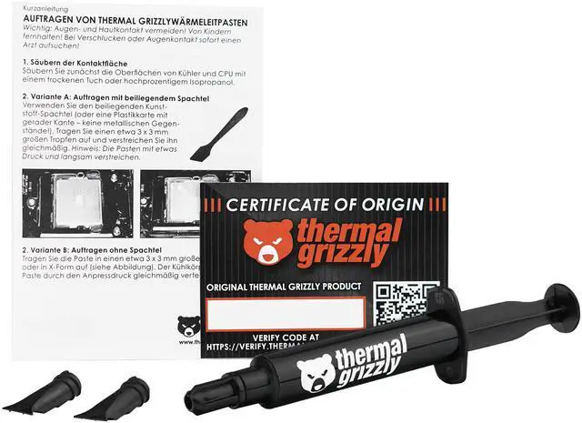 Alt view image 9 of 11 - Thermal Grizzly Hydronaut - Conductive, High Performance Thermal Paste - Extensive for air Cooling Systems, Water Cooling, for All heatsinks CPU and GPU (7,8 Gram / 3 ml)