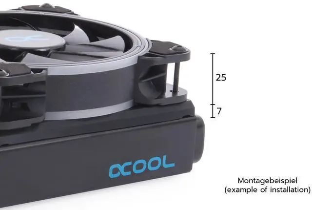 Alt view image 4 of 7 - Alphacool Shroud & Decoupling 120mm (7mm Thickness) Including 4x M3x37mm Screws (24830)