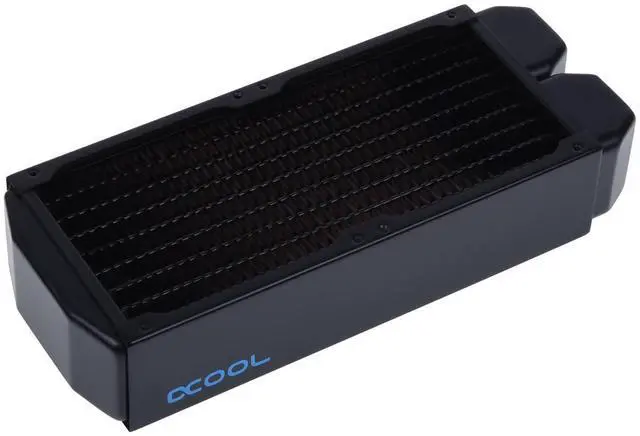 Alt view image 7 of 9 - Alphacool NexXxos XT45 Full Copper Radiator 184, 92mm x 2, Dual Fan, Black, G1/4, 45mm (1011598)