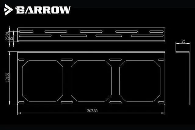 Alt view image 5 of 7 - Barrow 360mm Radiator "L" Bracket (TCBJ360-L)