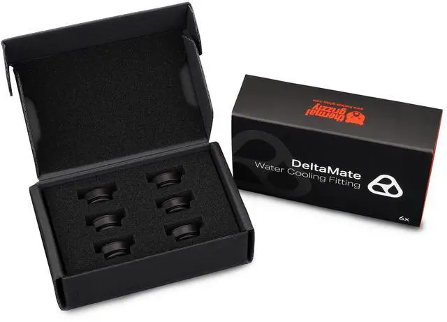 Alt view image 6 of 7 - Thermal Grizzly DeltaMate G1/4" Plug Fitting - Black - 6 Pack, Brass (TG-DM-FIT-6009)