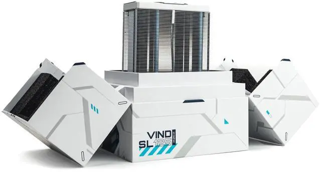 Alt view image 3 of 6 - Valkyrie Vind SL125 CPU Air Cooler - White (VK-AIRSL125W)