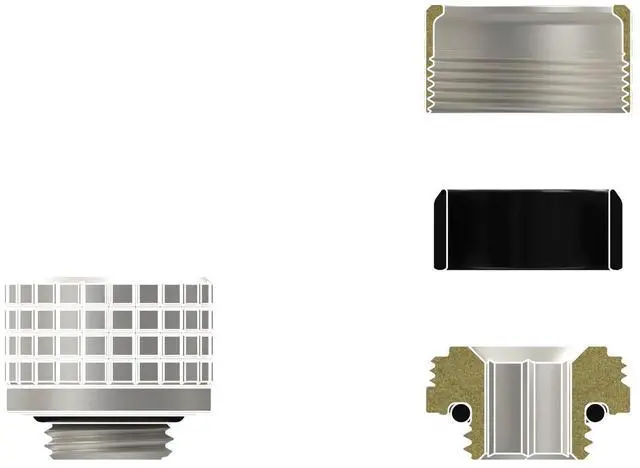 Alt view image 2 of 7 - Thermal Grizzly DeltaMate 16mm HardTube Compression Fitting - HT16 - Matt Nickel - 6 Pack, G1/4, Brass (TG-DM-FIT-6202)