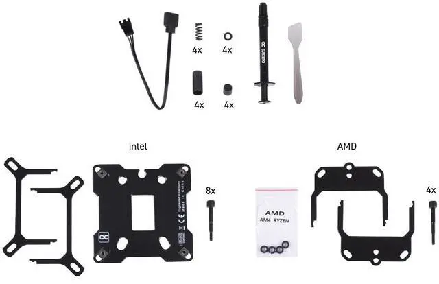 Alt view image 7 of 8 - Alphacool Eisblock XPX Aurora Edge - Full Brass Black Digital RGB CPU Water Block, G1/4, Nickel Plated Copper (13082)