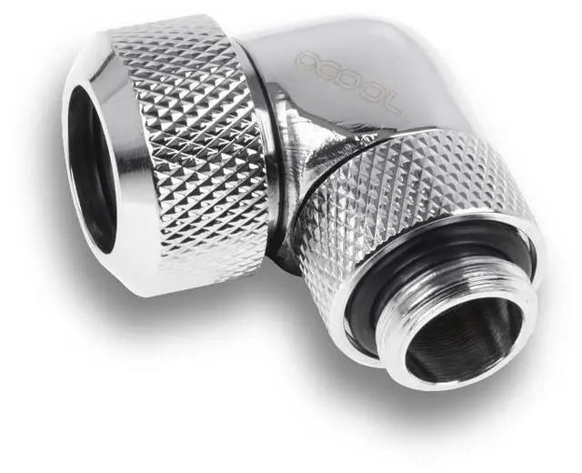 Alt view image 3 of 8 - Alphacool Eiszapfen 13mm HardTube Compression Fitting 90 Rotary G1/4 for Acryl/Brass Tubes -Chrome (1022482)