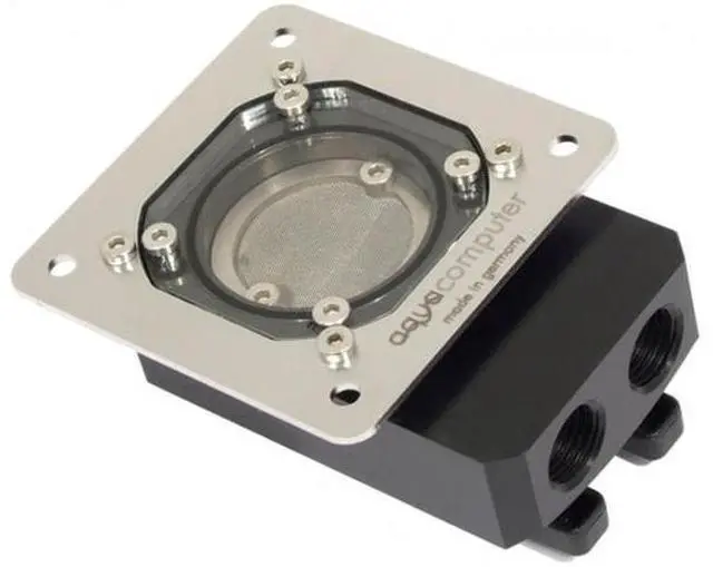 Alt view image 2 of 2 - Aquacomputer Filter with stainless steel mesh, ball valves and mounting plate G1/4 (34018)