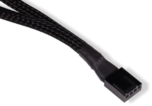 Alt view image 4 of 7 - Alphacool Y-Splitter 4-Pin to 2x 4-Pin PWM Cable - 30cm - Black (18677)