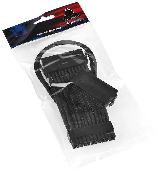 Alt view image 3 of 6 - Phobya 24Pin Dual PSU Adapter Cable | Black (87470)