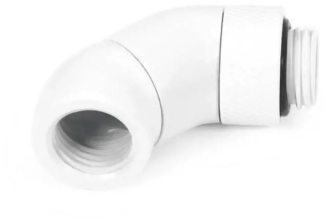 Alt view image 2 of 7 - Alphacool Eiszapfen Angled Adaptor Double-45° Rotatable G1/4 Outer Thread to G1/4 Inner Thread - White (17628)