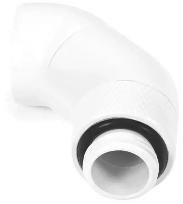 Alt view image 3 of 7 - Alphacool Eiszapfen Angled Adaptor Double-45° Rotatable G1/4 Outer Thread to G1/4 Inner Thread - White (17628)