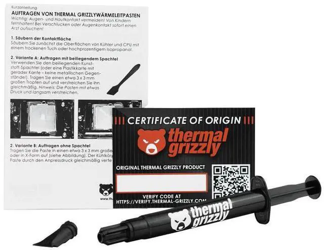 Alt view image 8 of 11 - Thermal Grizzly Hydronaut - Conductive, High Performance Thermal Paste - Extensive for air Cooling Systems, Water Cooling, for All heatsinks CPU and GPU (3,9 Gram / 1,5 ml)