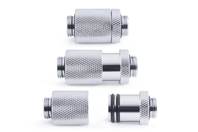 Alt view image 4 of 7 - Alphacool ES D-Plug 25.5mm G1/4 Male to Male Resizable Fitting - Chrome (17586)