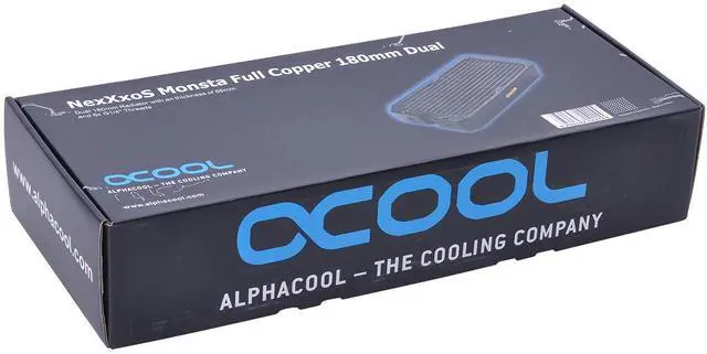 Alt view image 6 of 11 - Alphacool NexXxos Monsta Radiator 360, 180mm x 2, Dual Fan, Black