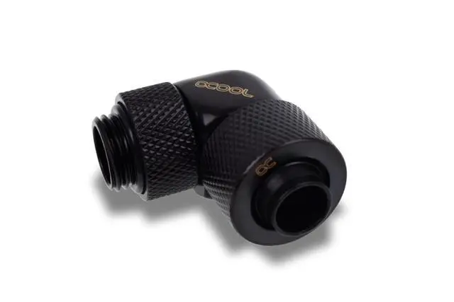 Alt view image 2 of 7 - Alphacool Eiszapfen 13/10mm Compression Fitting 90° Rotary G1/4 - Black - Four Pack (17611)