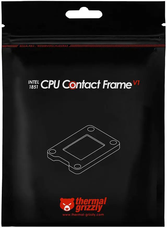 Alt view image 5 of 14 - Thermal Grizzly Intel 1851 CPU Contact Frame V1 (TG-CF-i1851-V1)