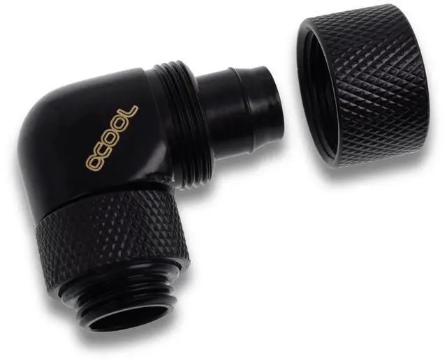 Alt view image 4 of 7 - Alphacool Eiszapfen 13/10mm Compression Fitting 90° Rotary G1/4 - Black - Four Pack (17611)