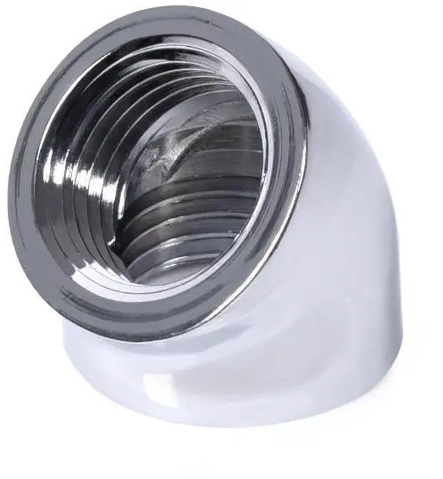 Alt view image 4 of 7 - Alphacool Eiszpafen L-connector 45 G1/4 IT to G1/4 IT - Chrome (17593)