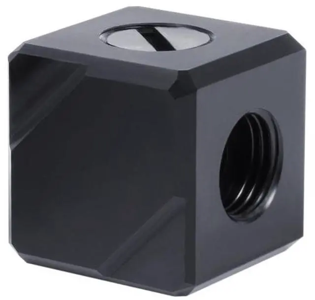 Alt view image 3 of 8 - Alphacool Eiszapfen Connection Terminal 4-way G1/4 IT - Black Acetal (17557)