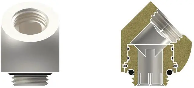 Alt view image 4 of 7 - Thermal Grizzly DeltaMate Rotary Fitting - 45° - Matt Nickel, G1/4, Brass (TG-DM-FIT-0215)