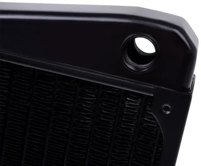 Alt view image 12 of 13 - Alphacool NexXxos ST30 Full Copper X-Flow Radiator 140, 140mm x 1, Single Fan, Black, G1/4, 30mm (14241)