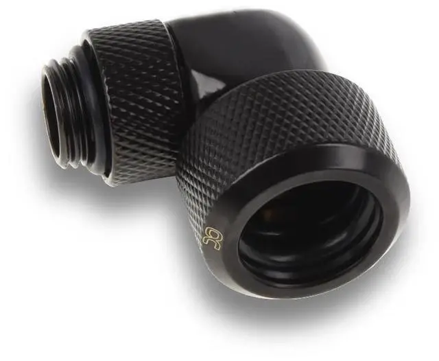 Alt view image 2 of 8 - Alphacool Eiszapfen 16mm HardTube Compression Fitting 90 Rotary G1/4 for Acryl/Brass Tubes - Black (1022483)