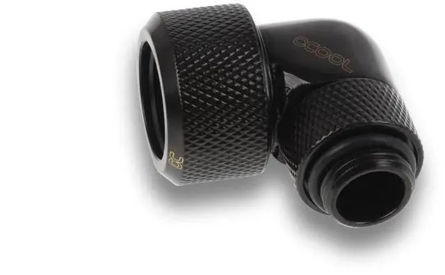 Alt view image 3 of 8 - Alphacool Eiszapfen 16mm HardTube Compression Fitting 90 Rotary G1/4 for Acryl/Brass Tubes - Black (1022483)