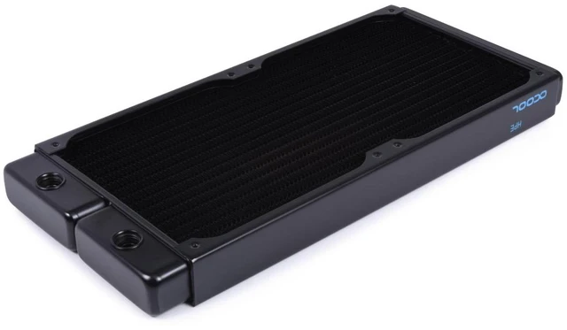 Alt view image 3 of 14 - Alphacool NexXxoS HPE-30 Full Copper 280mm Radiator, 140mm, G1/4, 30mm, Black (14378)