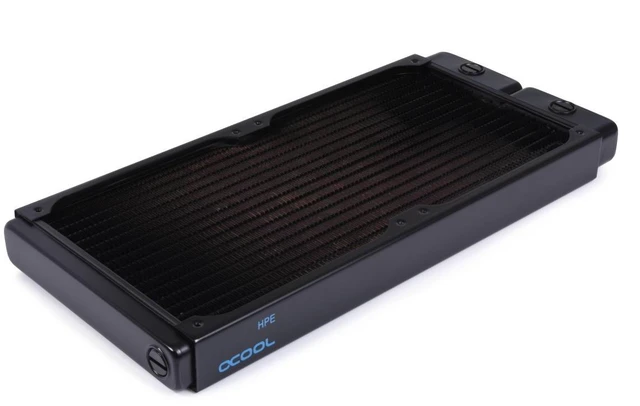 Alt view image 2 of 14 - Alphacool NexXxoS HPE-30 Full Copper 280mm Radiator, 140mm, G1/4, 30mm, Black (14378)